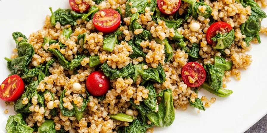 Harissa spiced dressing drizzled over salad