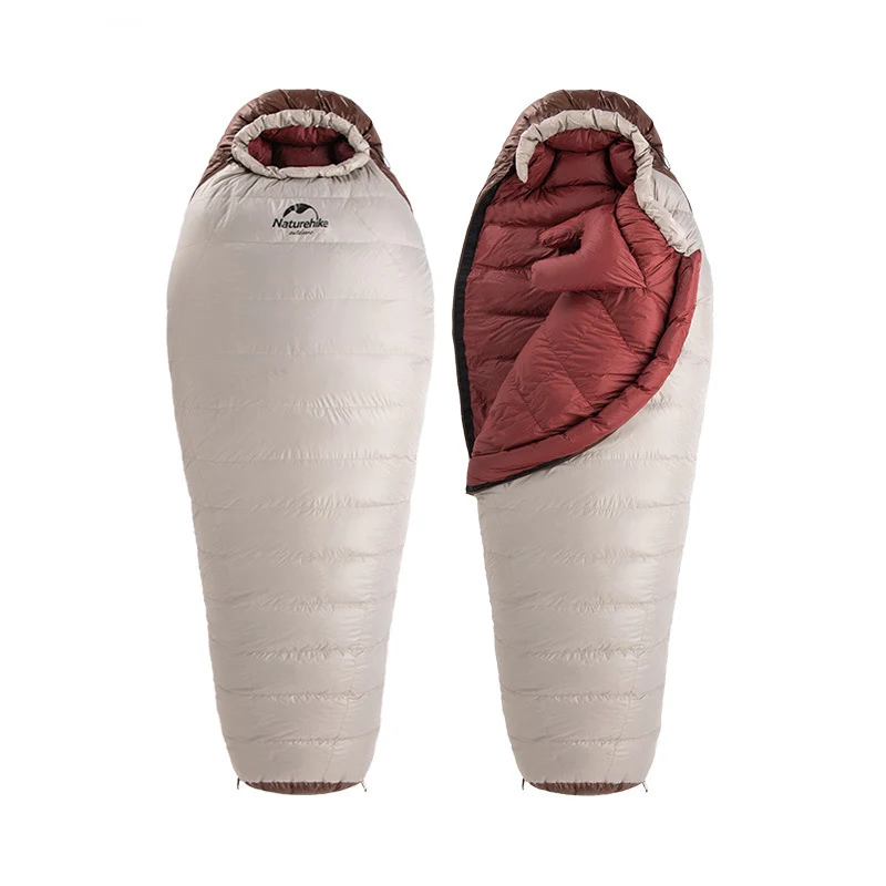 

Outdoor winter camping Super light duck down sleeping bag, Brown