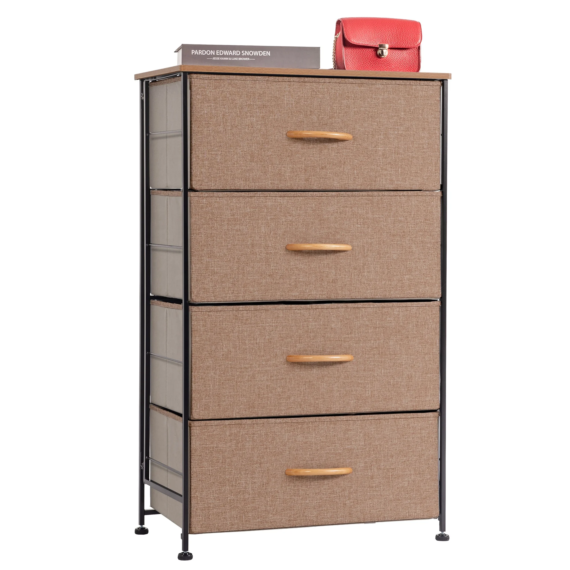 

Fabric 2 Four Tiers Drawers Storage Organizer Unit, Vertical Dresser Storage Tower