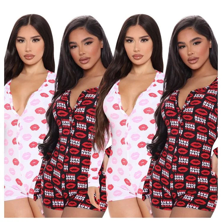 

2021 Hot Sale popular nightwear birthday party pajama designer onesie bad bitch plus size onesie for woman
