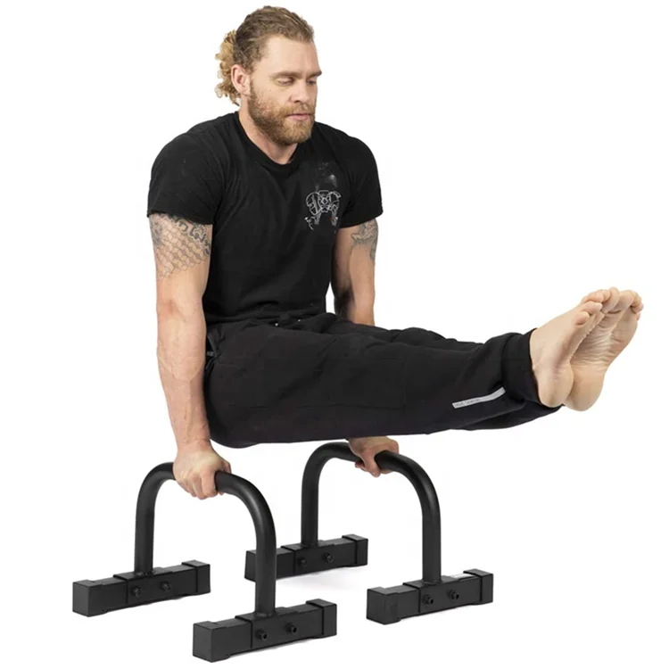 

Wellshow Sport Parallettes Push Up Dip Bars Heavy Duty Non-Slip Parallette Stand For Bodyweight Training Workouts, Black