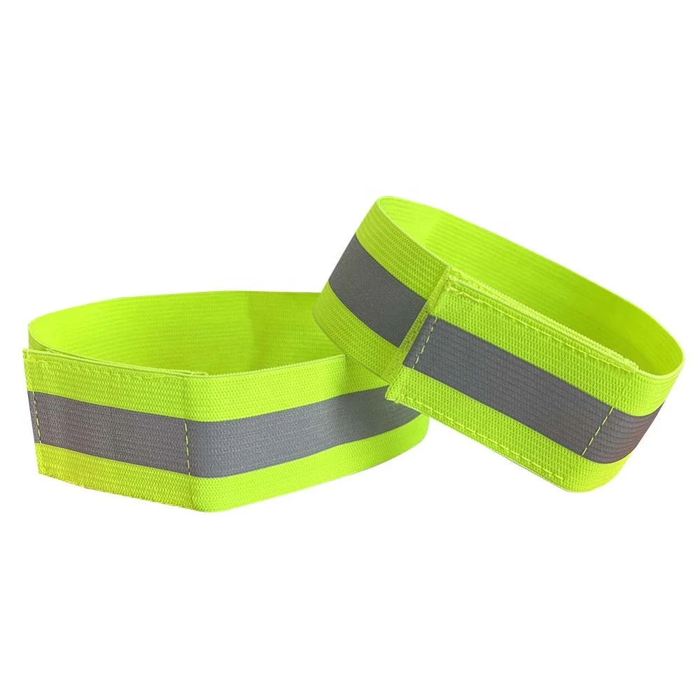 

HCSP Custom Logo Adjustable Elastic Jogging Wristband Night Running Safety Reflective Arm Band, Colors