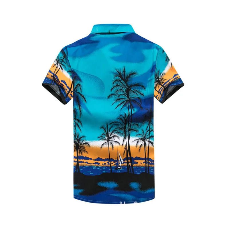 

Wholesale Casual Summer Tops Blouse Camisa Masculina Shirts Men Plus Size Hawaiian Shirts