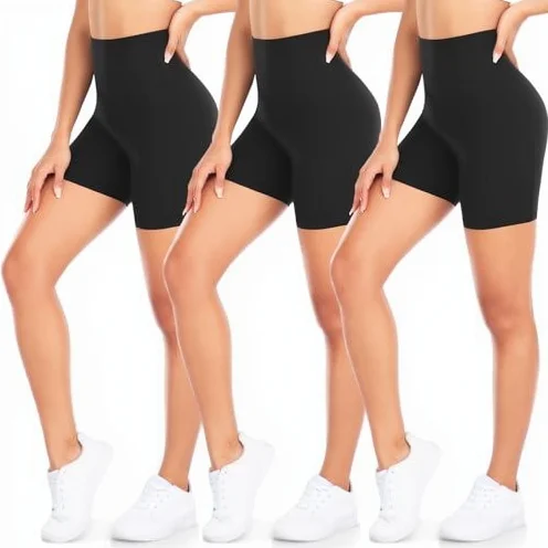 High-Waisted Four向弹力Yoga Shorts