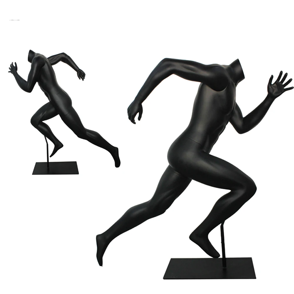 Black Headless Lifelike Moving Sportswear Mannequin Male and Running Dummy