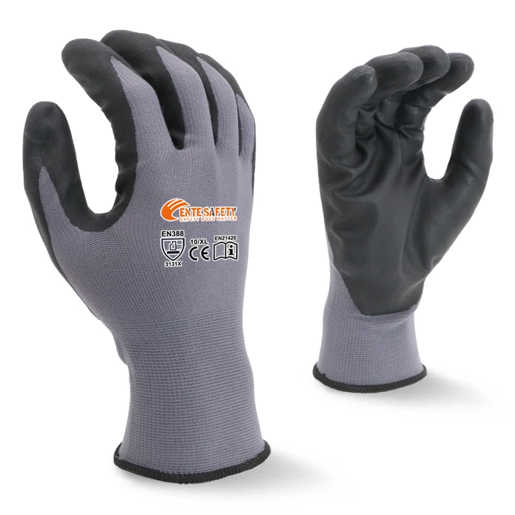 

Customized LOGO Micro foam Nitrile Palm Coated gloves