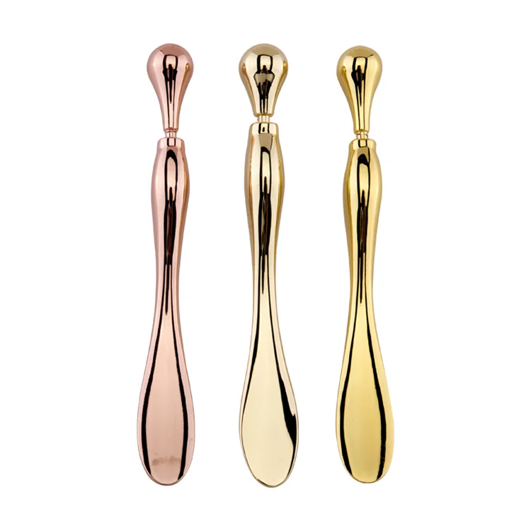 

2021 new arrivals Beauty makeup tools gold cream mixing facial metal cosmetic spoon and spatula