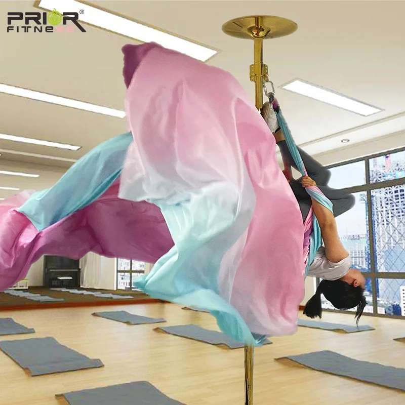

Elevate dance pole with aerial silks for home pole fitness, Gold