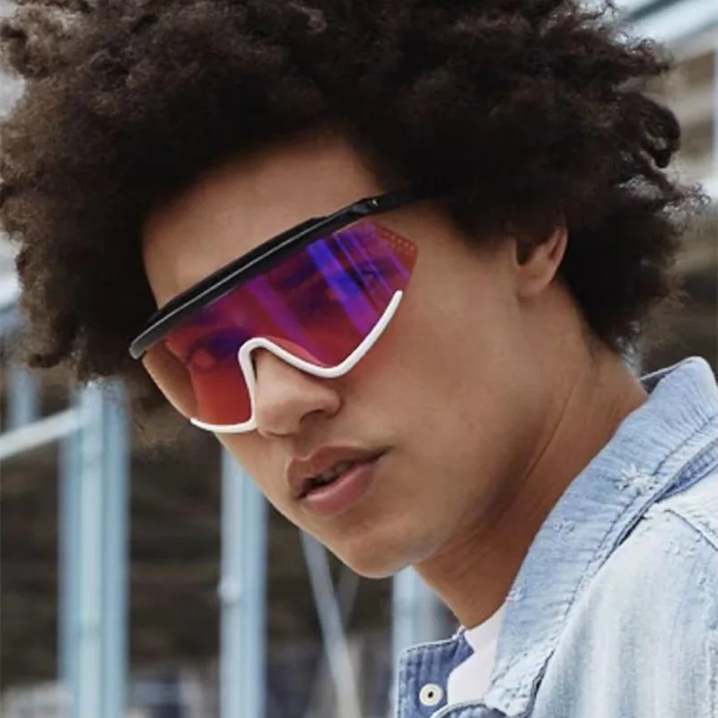 

Lmamba 2021 New Brand One Piece Shield Oversized Shade Mirror Lens Outdoor Driving Sunglasses For Women Men