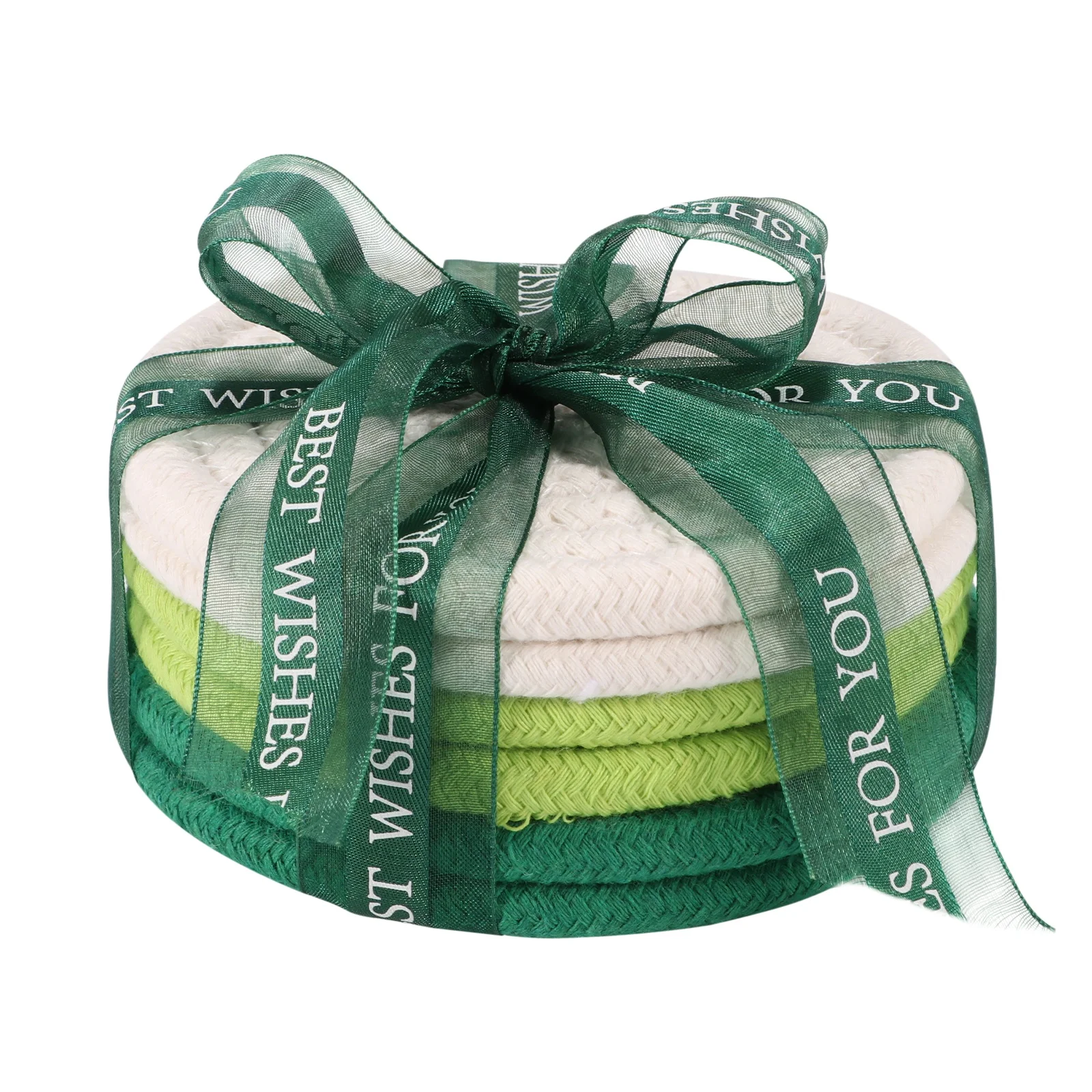 

6 Pieces Of Cotton Rope Coaster Drinking Wooden Cotton Woven Round Beverage Coaster Cover, Suitable For Living Room, Kitchen