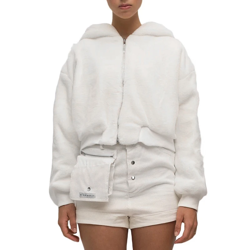 

hoodie crop top women 2020 fall top seller women casual coat INS long sleeve solid fur coat women clothing crop top hoodie