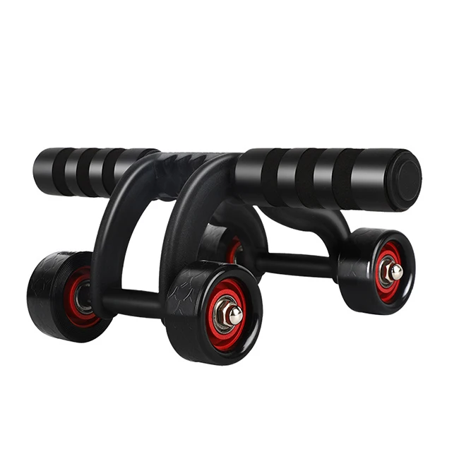 

Low MOQ Home Gym Equipment Abdominal Exercise Muscle Trainer Silent Bearing AB Wheel, Black+red