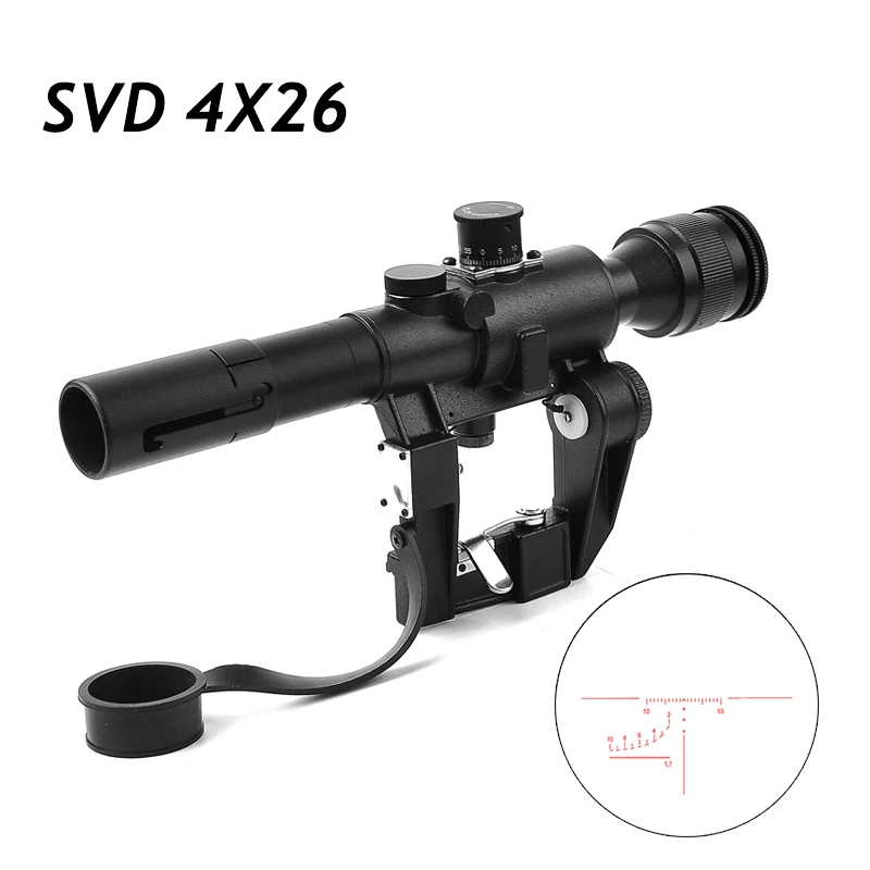 

Tactical SVD 4X26 Optics Riflescope Dragunov Red Illuminated Sniper Rifle Scope AK Rifle Scope For Outdoor Hunting