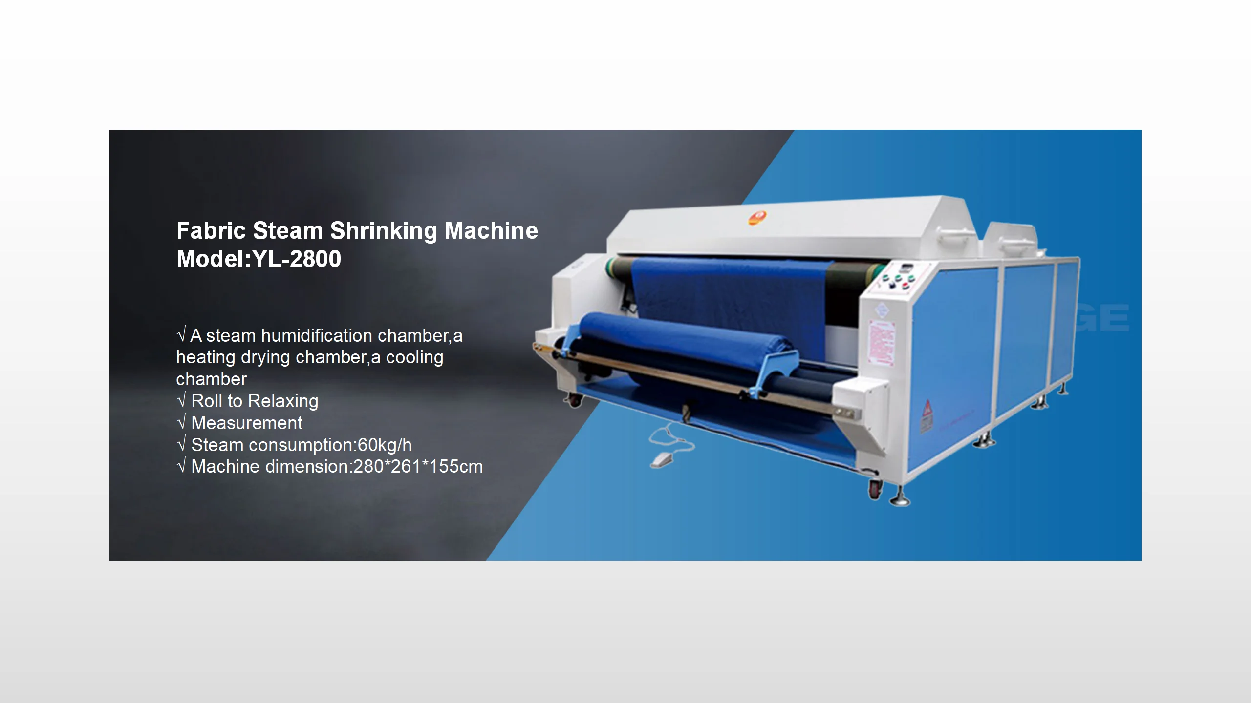 Fabric Steam And Heating Treatment Machine For Reduce Fabric Shrinkage