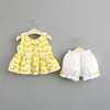 Summer Princess Sweet Baby Clothes Without Sleeves Han Edition Installs A Toddler Brim Two-piece Outfit for girl
