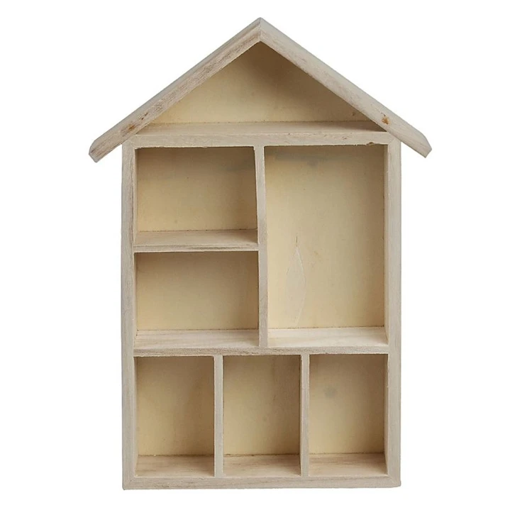 Maison en bois forme Shadow stockage étagère/deco Nursery/plateau compartiments 