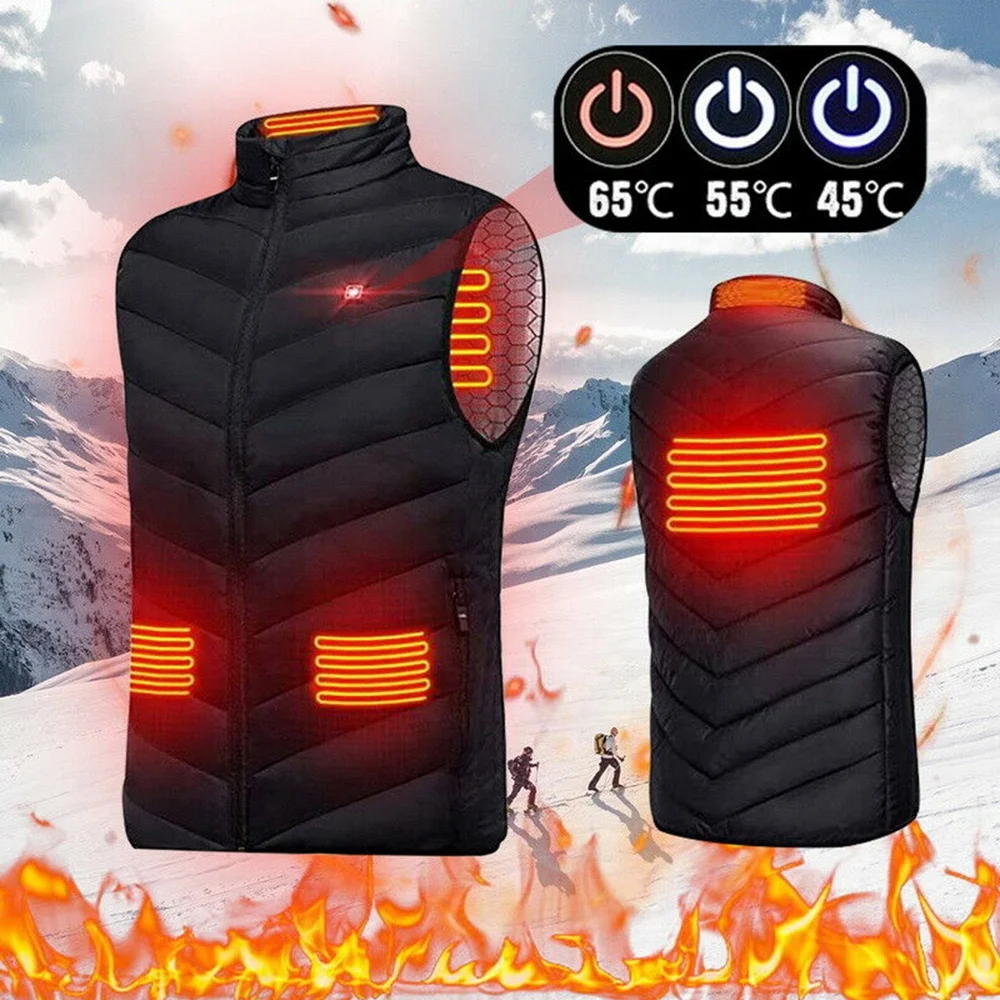 

Men and Women USB Charging Intelligent Adjustment Heating Smart Thermal Heated Clothing Sleeveless Motorcycle Heated Vest, Black/red/blue/camouflage