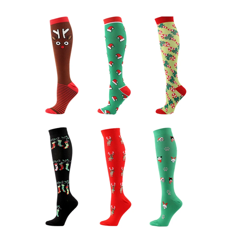 

Designer Snowman Santa Christmas Tree Pattern Jacquard Long Stocking Christmas Socks Festival, 41 colors