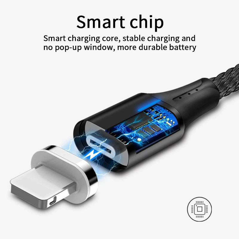 Wholesale 3 in 1 Micro USB Cable 3A Type C Fast Cable Magnetic Charging Cable for iPhone Charger Data Line - ANKUX.COM