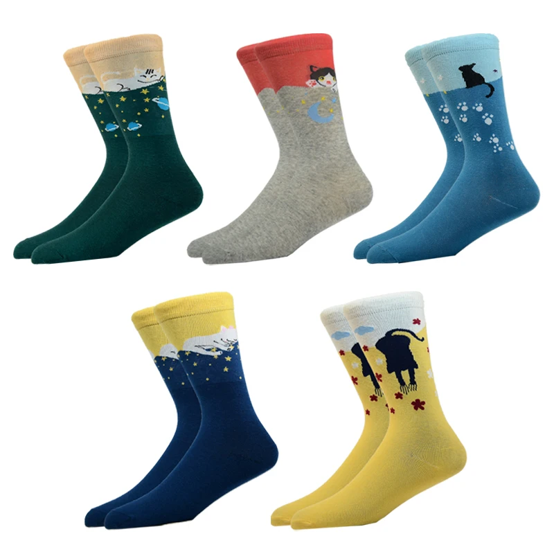 

Winter Custom Ladies Cotton Socks Cartoon Animal Cat Novelty Cute Funny Socks With Logo, Custom color
