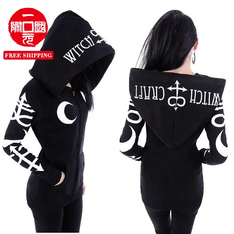 

2021 European and American hot style punk big hat moon letter printing long-sleeved sweater