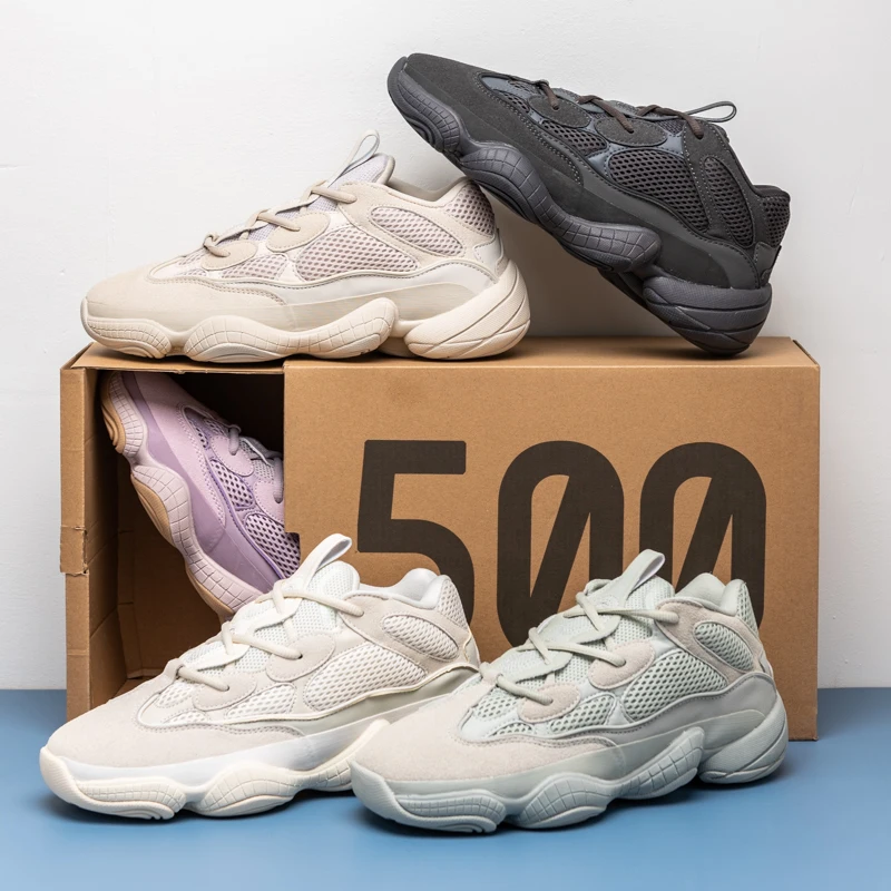 

1:1 Real Original High Quality Genuine Leather Yeezy 500 Style Cool Fashion Sneakers Running Women Mens Yeezy Shoes With Box