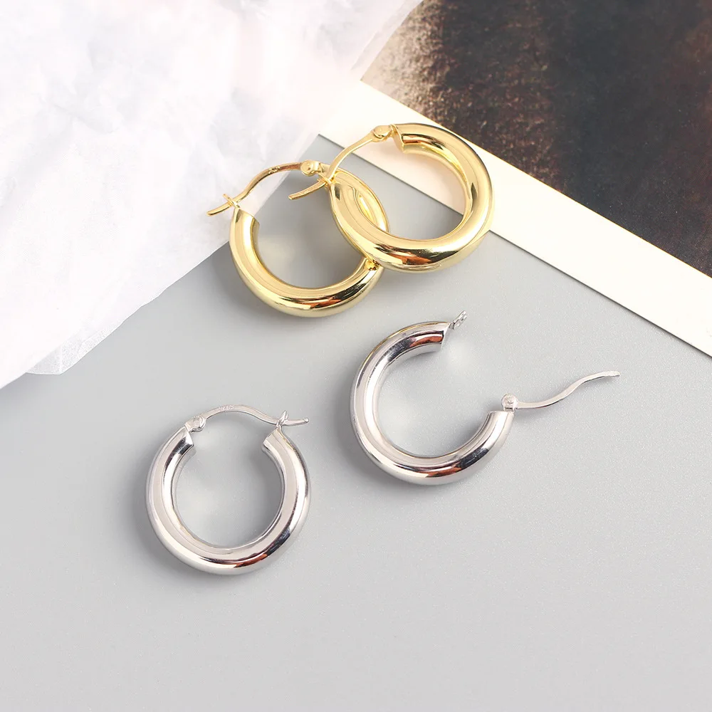 

5mm hot selling stainless steel clip on round hoop earring