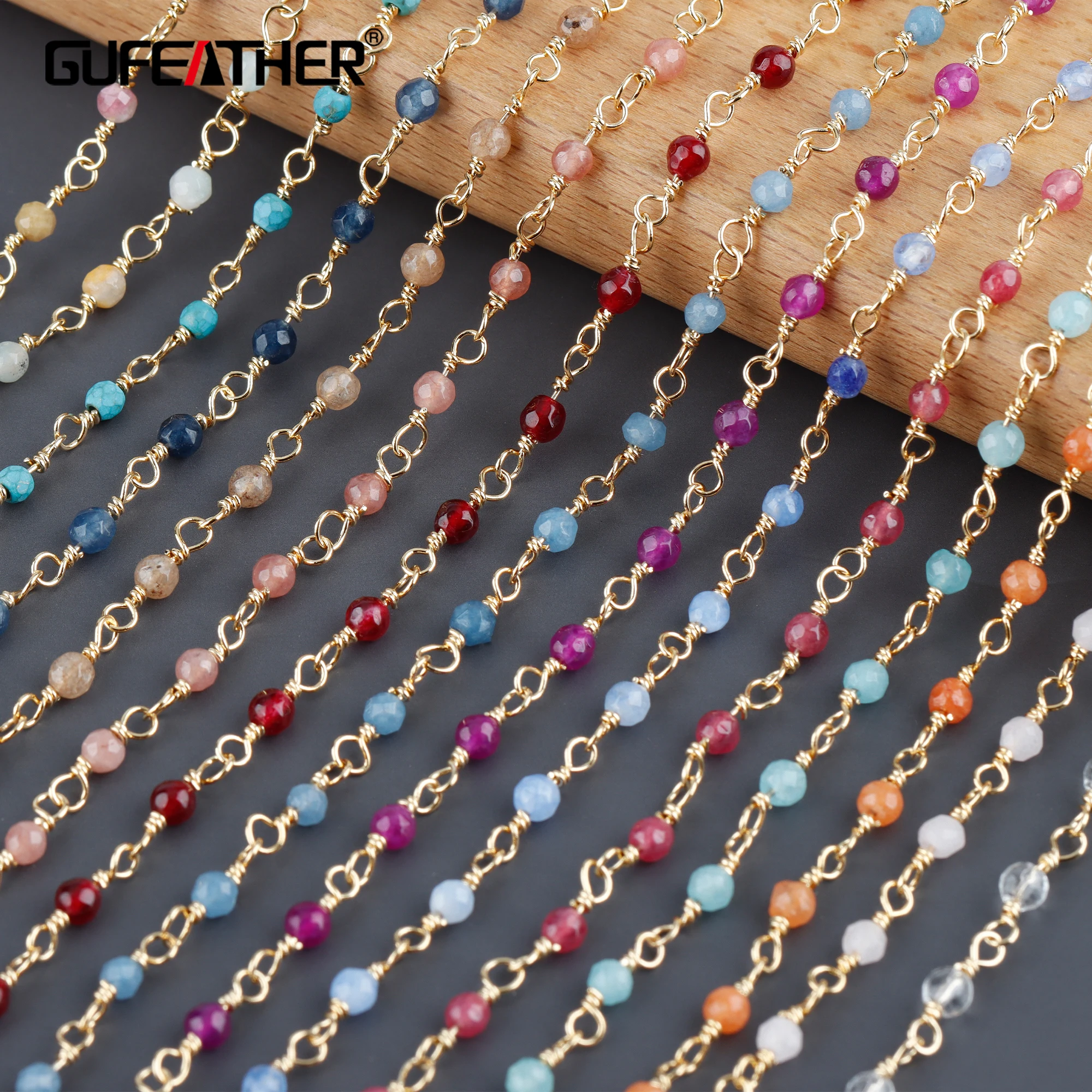 

C188 New Style Natural Stone Chain Diy Necklace Women Fashion Jewelry Making Accessories1m/lot