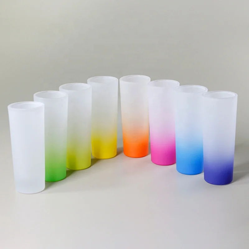 

3oz Sublimation Shot Glass Water Bottle Gradient Color Bottom Frosted Sublimation Cup Tumbler