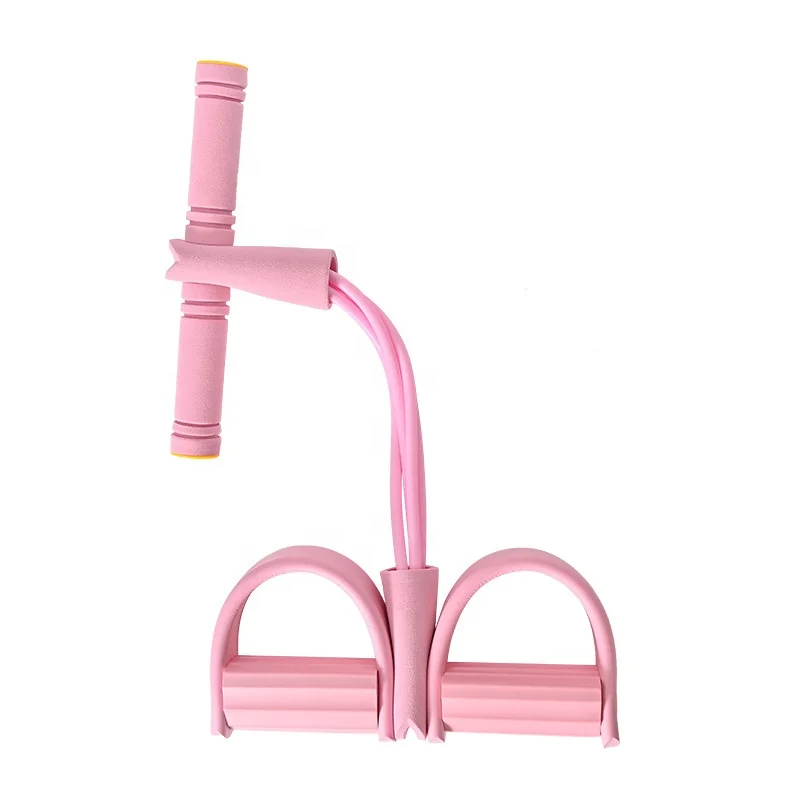 

Indoor Yoga Fitness 4 tubes Resistance Exercise Bands Yoga Equipment Pedal Foot Puller, Customized color