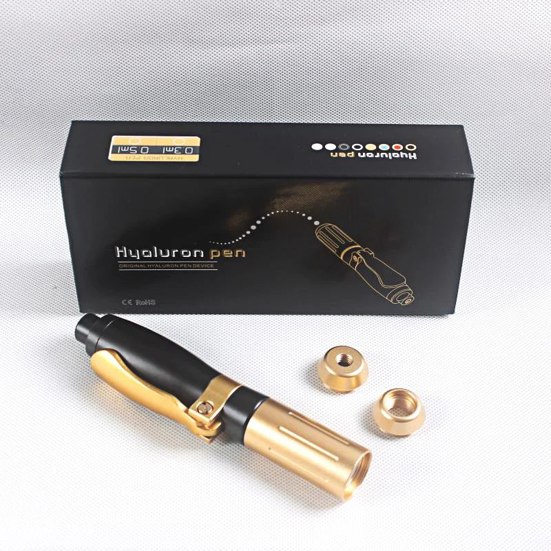 

New Arrival 2021 Mesotherapy Gun Meso High Pressure Vital Needle Free Ampules Hylauronic Acid Filler Injector Hyaluron Pens, Gold black, goid red, gold blue or customize