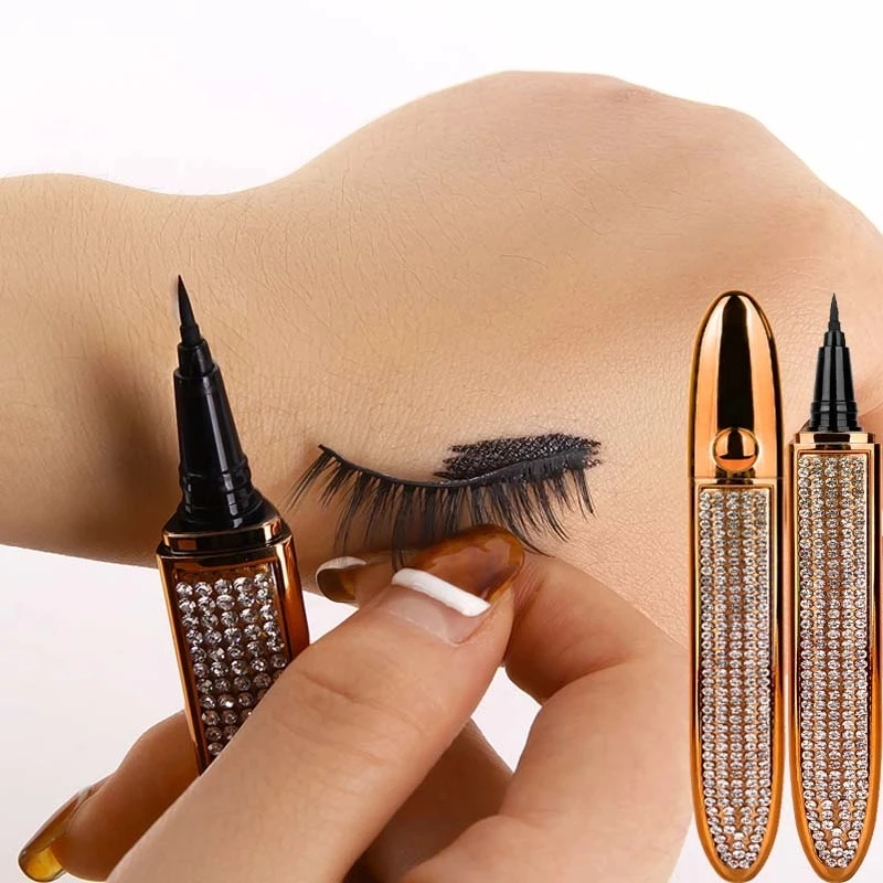 

2021 New Design Self Adhesive Eyeliner 3D Mink Eyelashes Waterproof Long Lasting Magic Eyeliner Glue Pen