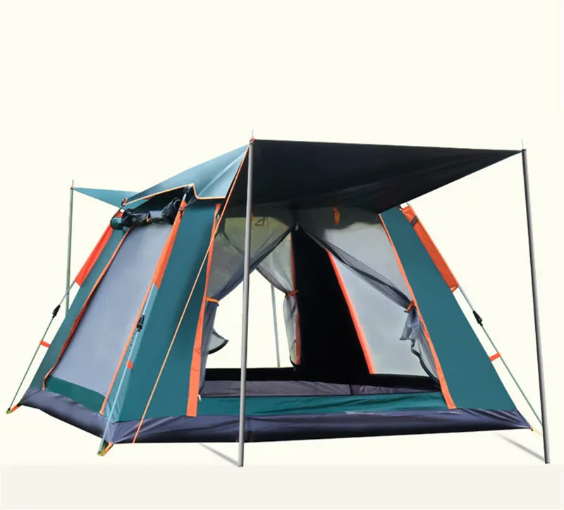 

3-4 Person Automatic Camping Tent Family Tourist Tent Waterproof Tent, Dark green