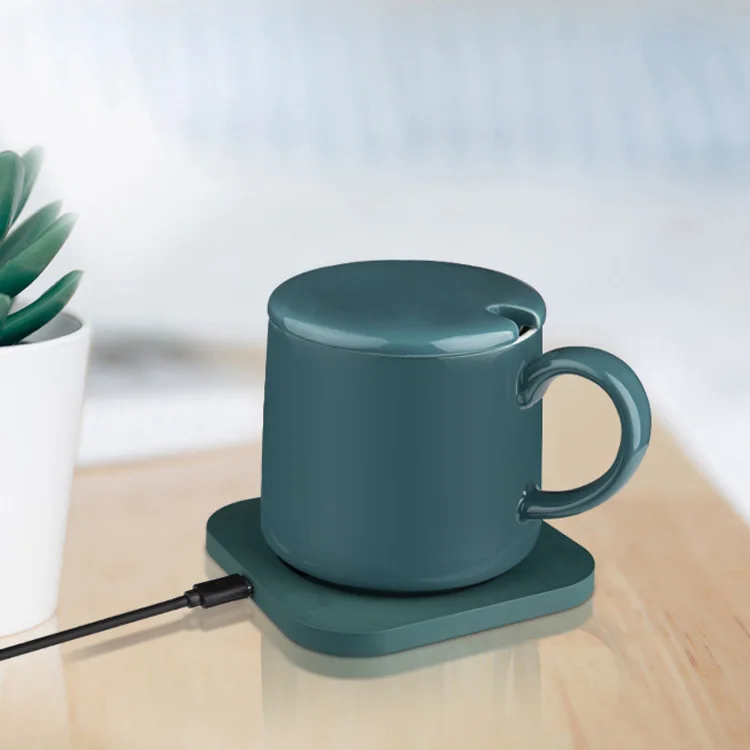 

Business Gift Set Coffee Cup Warmer Heat Mug With Wireless Charger For Iphone