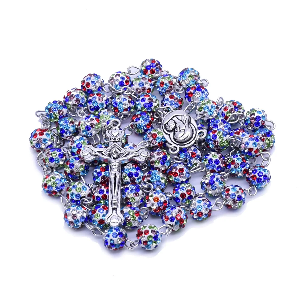 High Grade Rosary Beads Colored Soft Ceramic Beads Cross Rosary ...