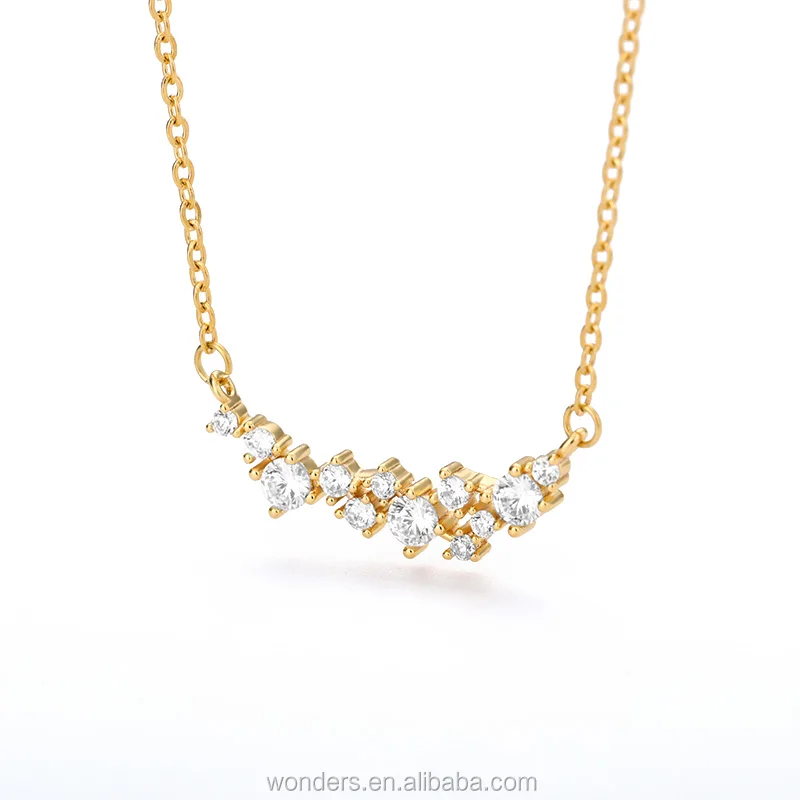 Women CZ Zodiac Necklace Fashion High Quality Jewelry 18K Gold Plated Necklaces Accessories Jewellery, 18k gold/ platinum