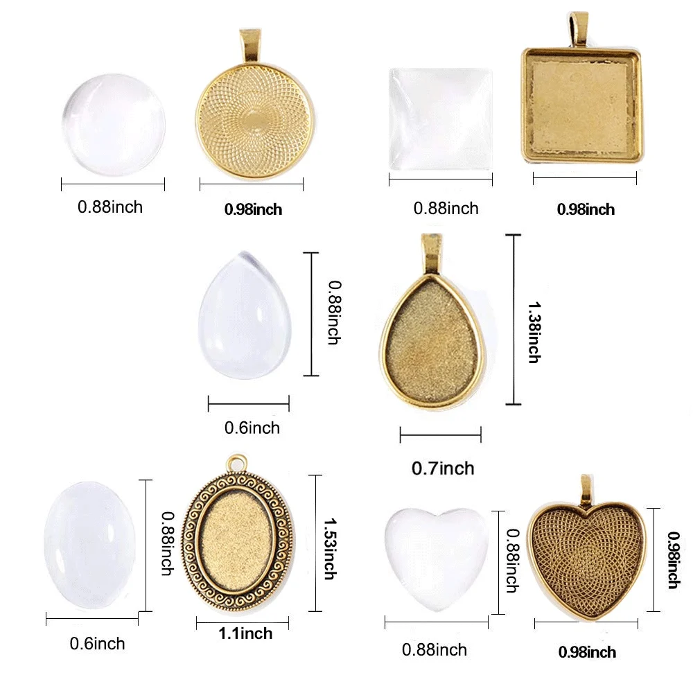 

Gold Cameo Cabochon Base Setting Pendants DIY Jewelry Making Pendants Blank Tray Bezels Irregular Pendant Base