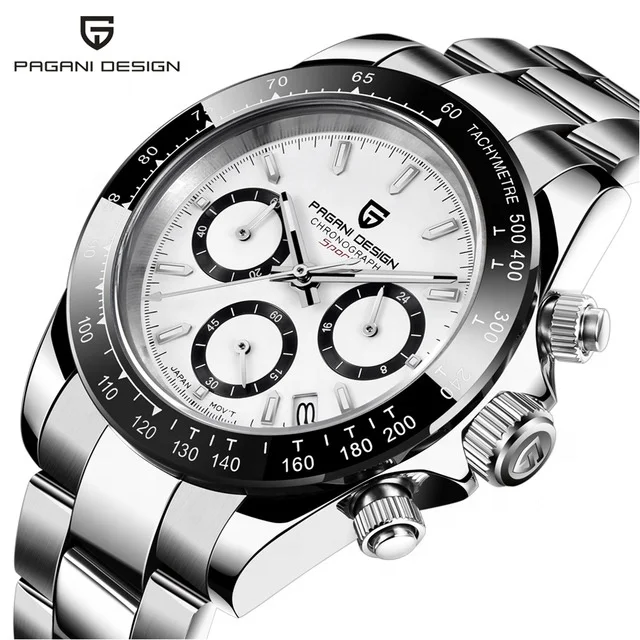 

Pagani Design 1644 Business men wrist watches quality stainless steel chrono calendar luxury mens automatic mechanical watch, 2 colors