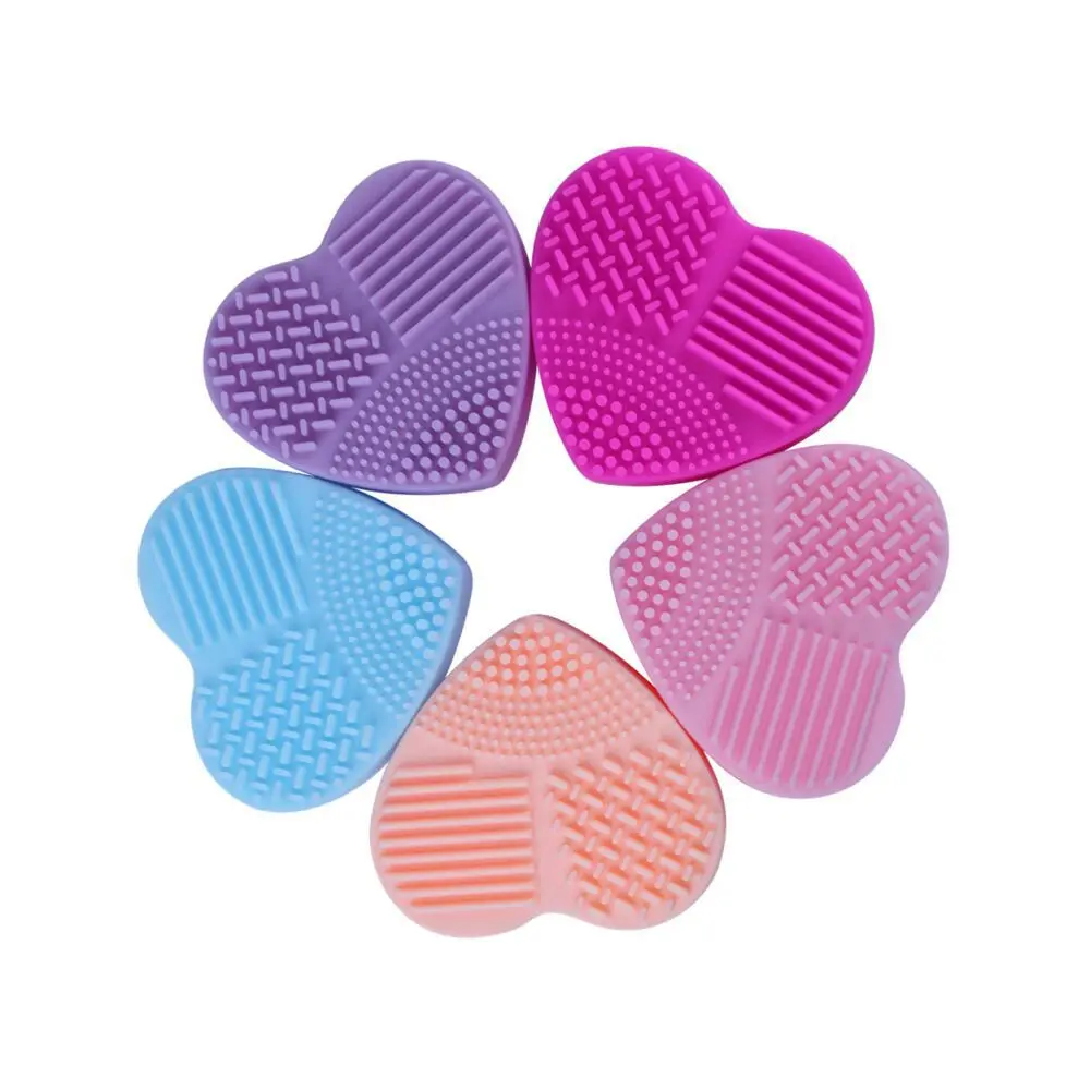 

Heart Shaped Cosmetics Brushes Silicone Body Cleaning Wash Shampoo Brush Eco-friendly Silicone Bath Body Brush, Customized