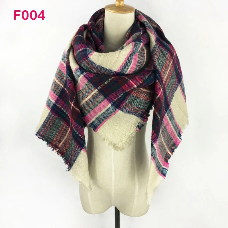 
Fall Winter Za Design Over 200 colors Oversize Women Winter Acrylic Wrap Shawls Square Plaid Blanket Scarf 