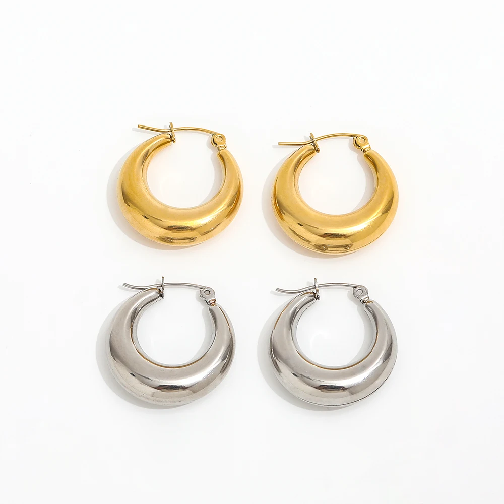 Joolim Pvd 18K Gold Plated Hollow Circle Hoop Earing  for Women Stainless Steel Fashion Jewelry fashion earrings trend