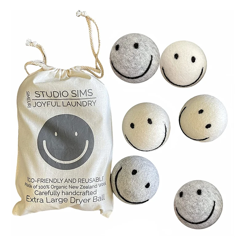 

Eco-Friendly New Zealand Wool Dryer Balls Laundry Reusable Set of 6 Pack