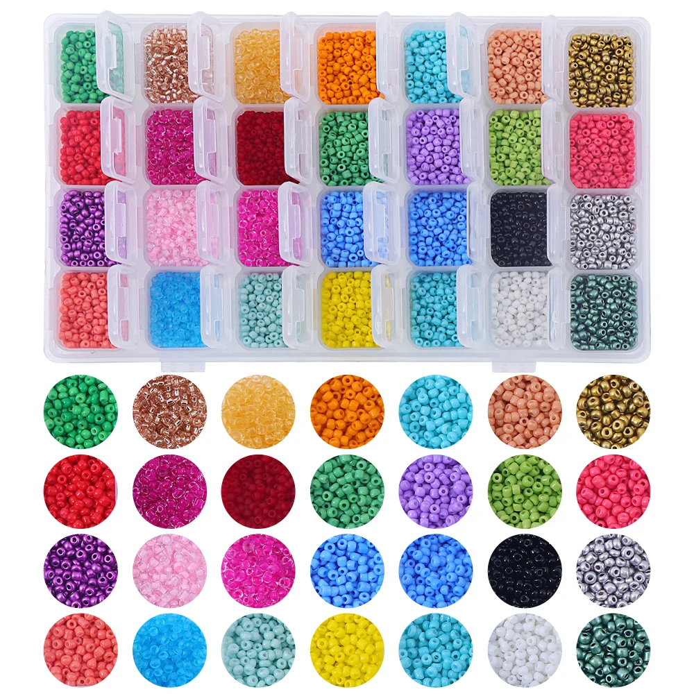 

Wholesale loose Beads  Glass Seed Beads Necklace Delica Seed Beads For Jewelry Making Kit, Random colorful colors