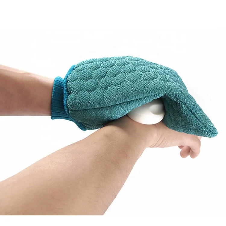 

Professional Quilted Bath Scrubber Glove Body Shower Exfoliating Bath Glove, Blue, green, pink, beige