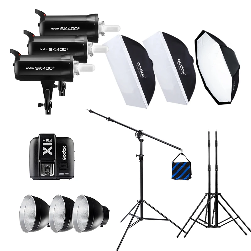 

Godox E300-D Professional Photography Studio Speedlite Lighting Lamp 4 * 300W Flash Strobe Light Kit Set