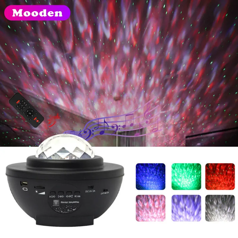 

L Starry Projector Light Speaker Music LED BT Speaker Night Star Moon Light With Remote Control Music Player