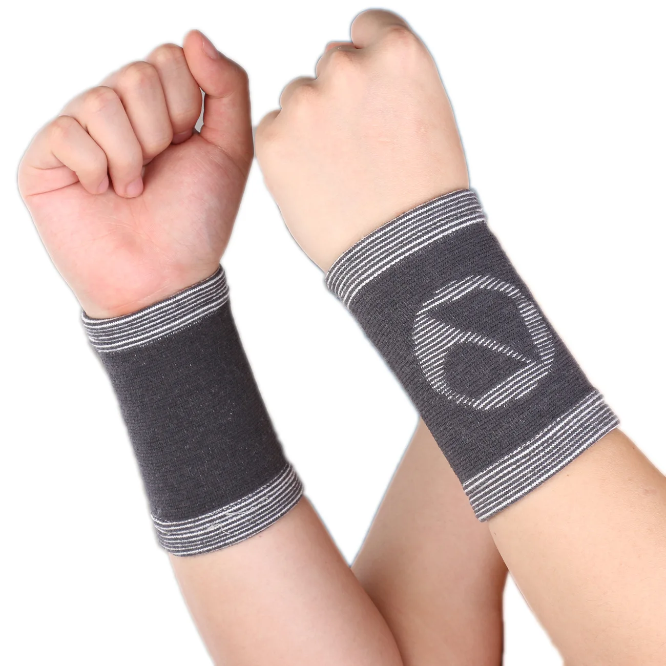 

Amazon hot sports band compression wrist guard breathable knitting adjustable fitness basketball wrist guard, Gray