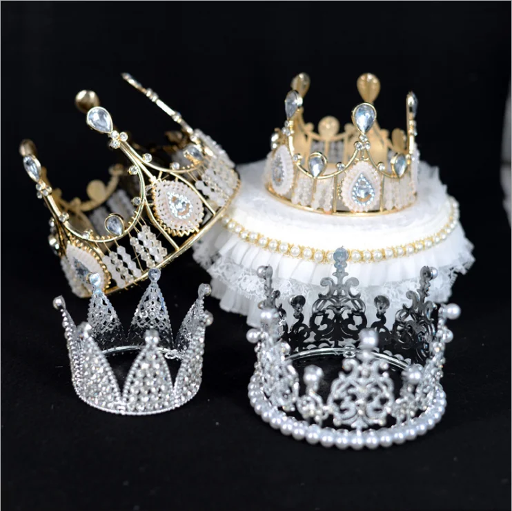 

LOVE'N LV207D European style Queen crown cake decoration tool ornament plastic full diamond pearl wedding birthday flower crown, More color