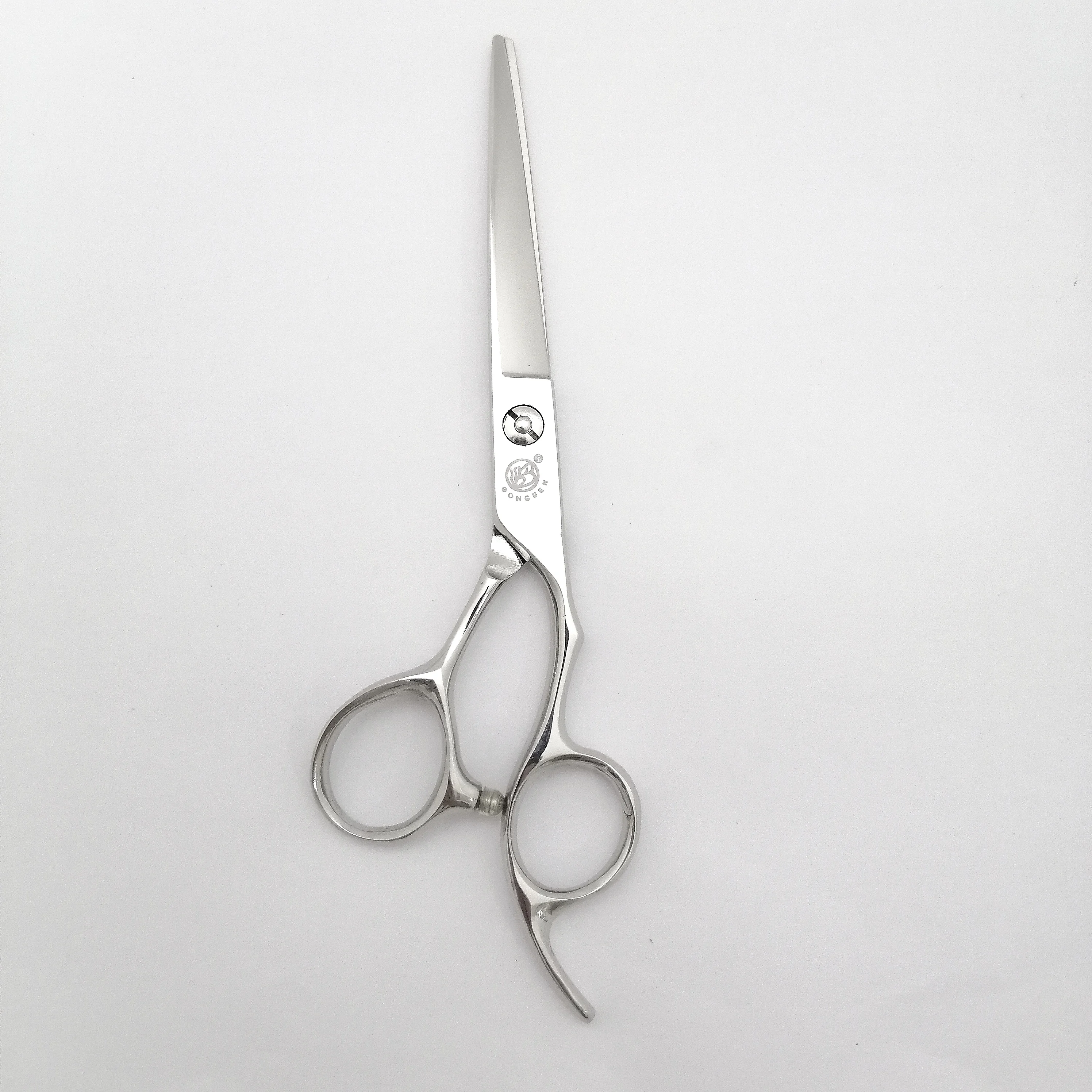 

Minghen left hand salon hairdressing stainless steel handmade clip black hair scissors, Silver or other color you wanted