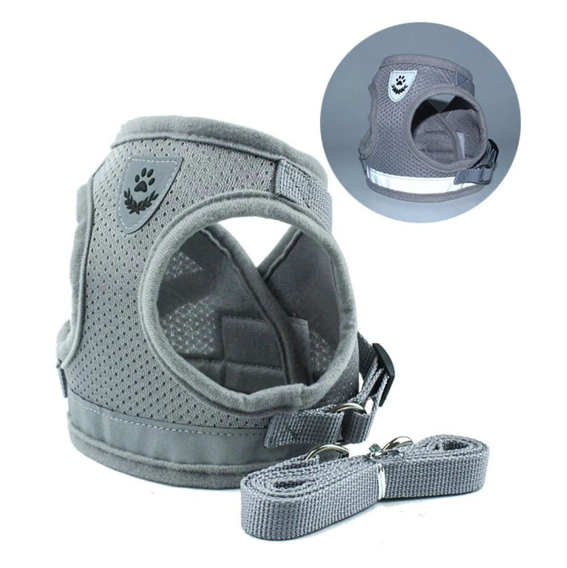 

Dog Harness Factory Price Reflective Breathable Adjustable Pet Harness For Dog Vest Outdoor Walking Dog Supplies, Blue/black/red/gray